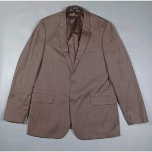 Paul Fredrick Blazer Mens 42L Brown Polyester Tailored Fit Jacket